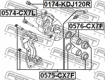 Guide Bolt, brake caliper