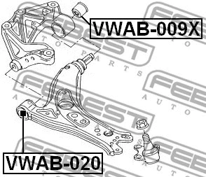 Mounting, control/trailing arm