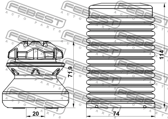 Dust Cover Kit, shock absorber