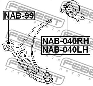 Mounting, control/trailing arm
