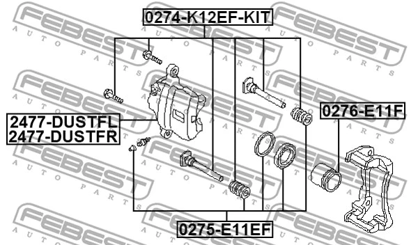 Brake Caliper (2477-DUSTFL)