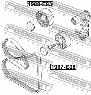 Deflection/Guide Pulley, V-ribbed belt