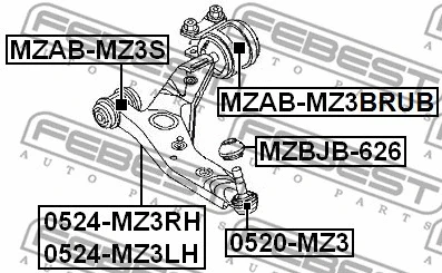 Mounting, control/trailing arm