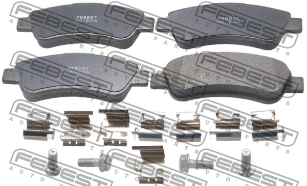 Brake Pad Set, disc brake (2501-BOXR)
