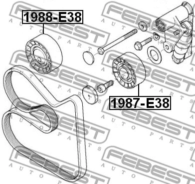 Deflection/Guide Pulley, V-ribbed belt