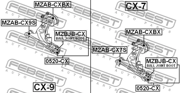 Mounting, control/trailing arm