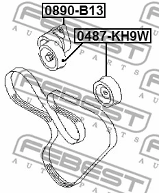 Belt Tensioner, V-ribbed belt (0890-B13)