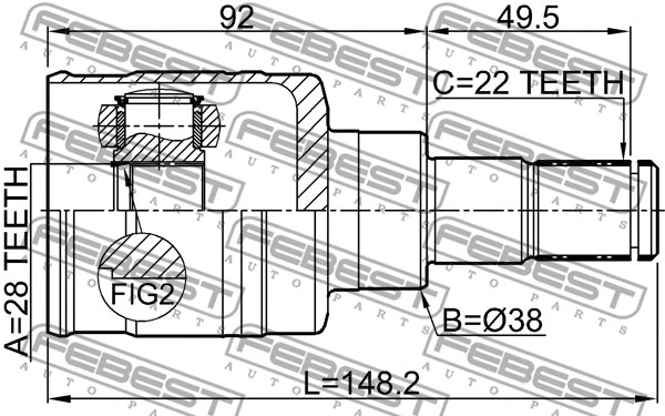 Joint Kit, drive shaft (0711-RS413ATLH)