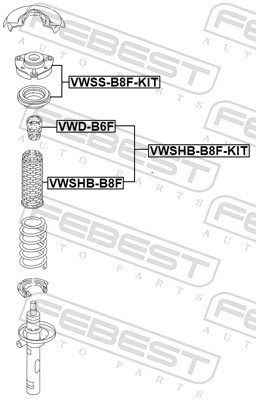 Dust Cover Kit, shock absorber (VWSHB-B8F-KIT)