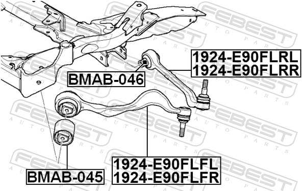 Control/Trailing Arm, wheel suspension (1924-E90FLFR)