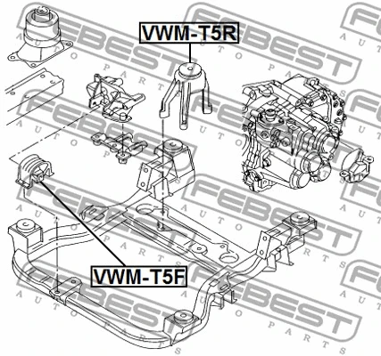 Mounting, engine (VWM-T5F)