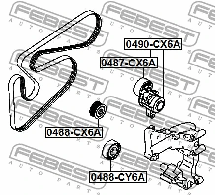 Deflection/Guide Pulley, V-ribbed belt