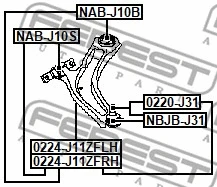 Control/Trailing Arm, wheel suspension (0224-J11ZFRH)