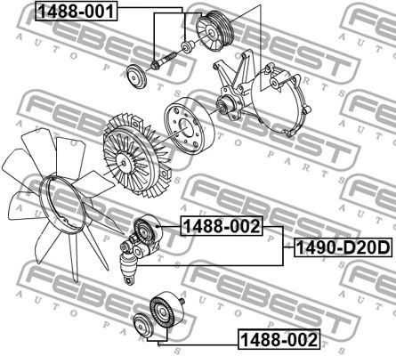 Belt Tensioner, V-ribbed belt