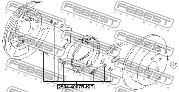 Accessory Kit, parking brake shoes (2504-4007R-KIT)