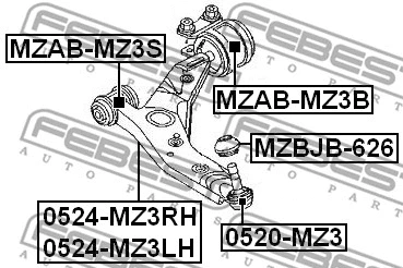 Mounting, control/trailing arm