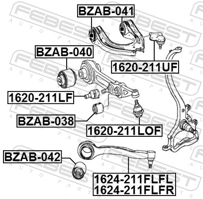Control/Trailing Arm, wheel suspension (1624-211FLFR)
