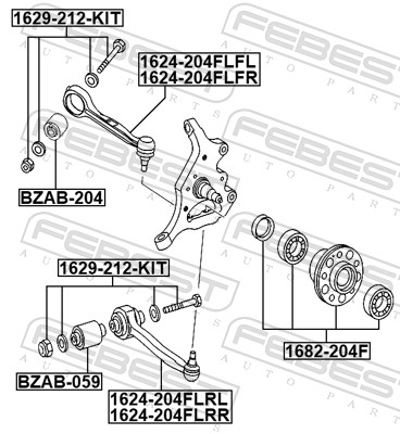 Control/Trailing Arm, wheel suspension (1624-204FLFR)