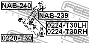 Mounting, control/trailing arm