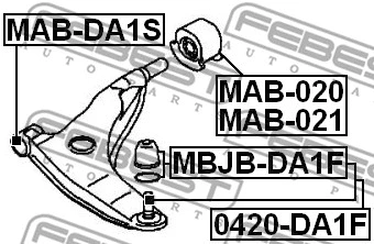 Mounting, control/trailing arm