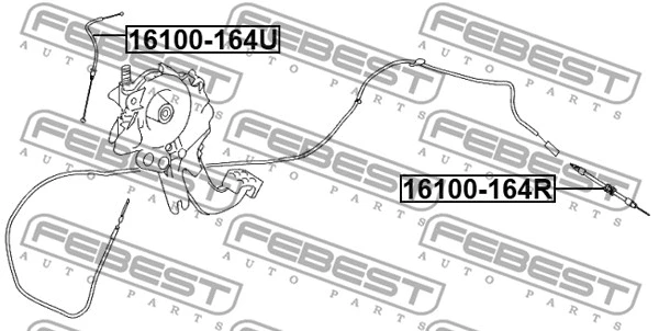 Cable Pull, parking brake (16100-164R)