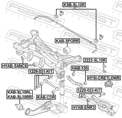 Mounting, stabiliser bar (KSB-SL10R)