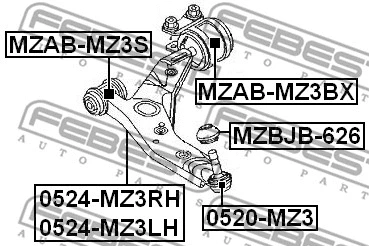 Mounting, control/trailing arm