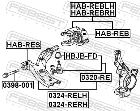 Mounting, control/trailing arm