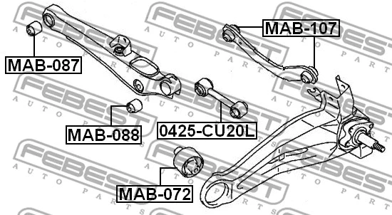Mounting, control/trailing arm