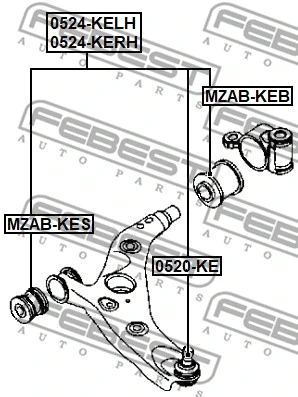 Control/Trailing Arm, wheel suspension (0524-KERH)