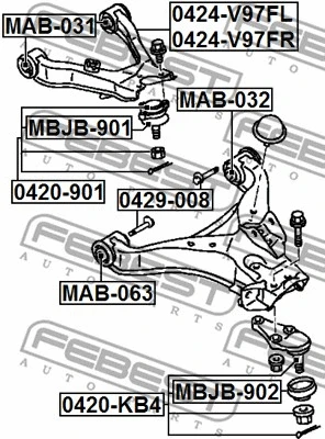 Mounting, control/trailing arm
