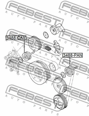 Deflection/Guide Pulley, V-ribbed belt