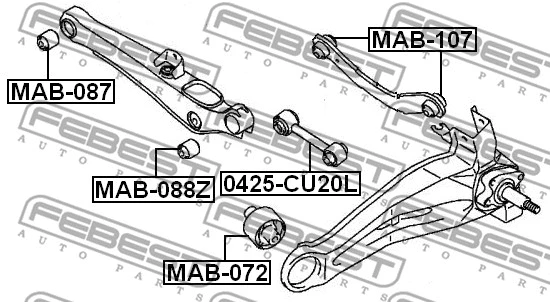 Mounting, control/trailing arm