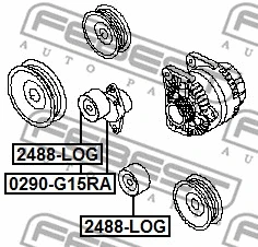 Belt Tensioner, V-ribbed belt