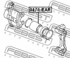 Piston, brake caliper