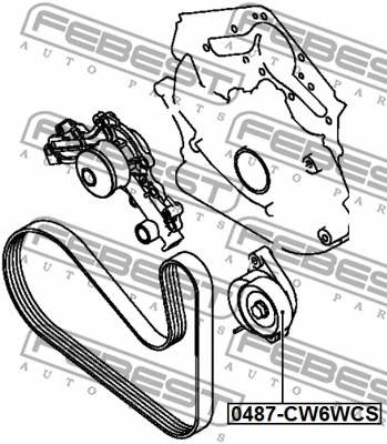 Tensioner Pulley, V-ribbed belt