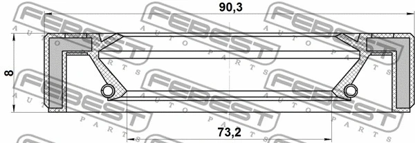 Shaft Seal, drive shaft (95GAY-75900808R)