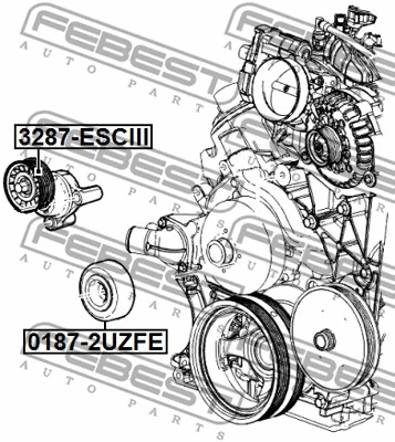 Tensioner Pulley, V-ribbed belt