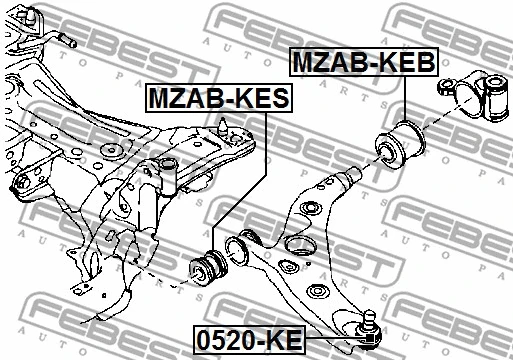 Mounting, control/trailing arm