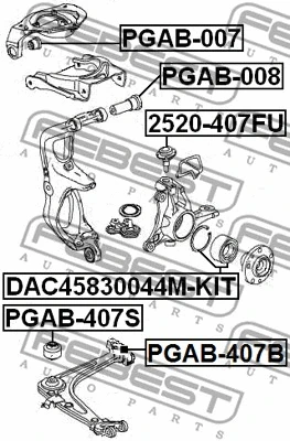 Mounting, control/trailing arm