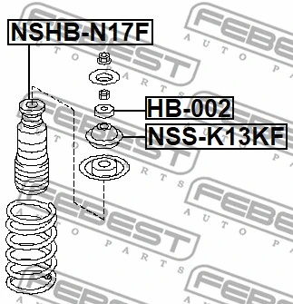 Suspension Strut Support Mount (NSS-K13KF)