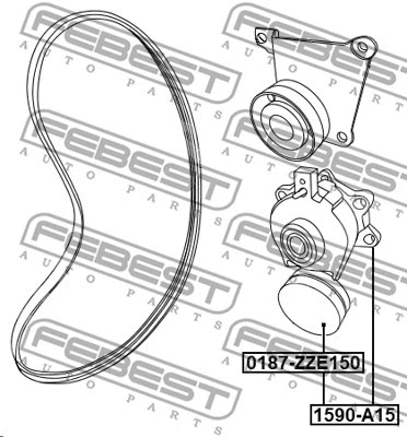 Belt Tensioner, V-ribbed belt (1590-A15)