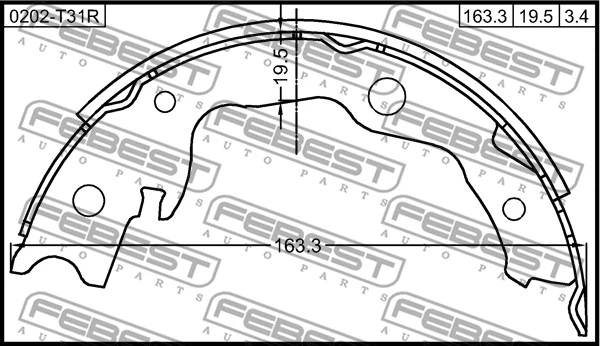 Brake Shoe Set, parking brake