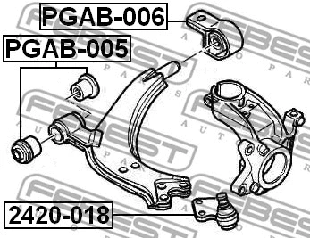Mounting, control/trailing arm