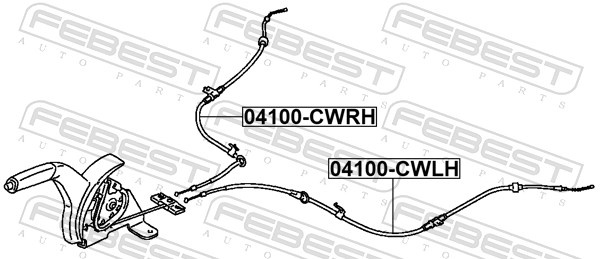 Cable Pull, parking brake (04100-CWLH)