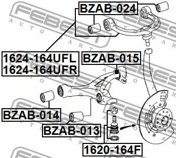 Mounting, control/trailing arm