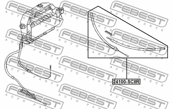Cable Pull, parking brake (24100-SCIIR)