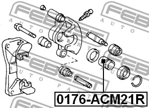 Piston, brake caliper