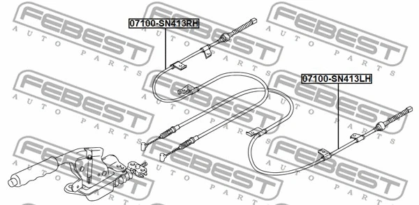 Cable Pull, parking brake (07100-SN413LH)