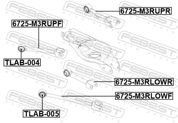 Control/Trailing Arm, wheel suspension (6725-M3RLOWR)